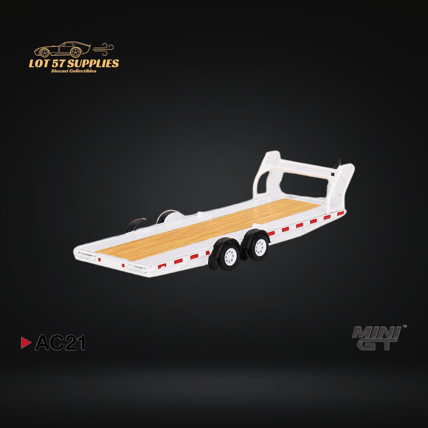 Mini-GT Car Hauler Trailer White 1:64