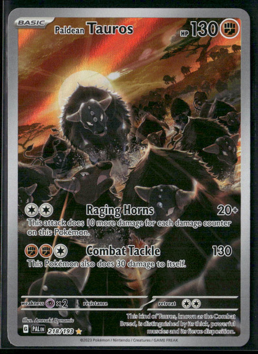 Paldean Tauros SV02: Paldea Evolved #218/193