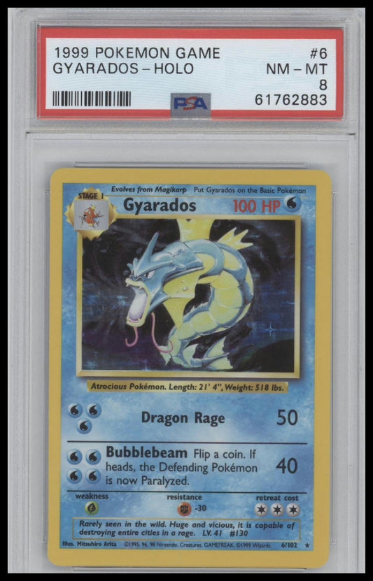 Gyarados-Holo 1999 Pokemon Game #6 PSA 8