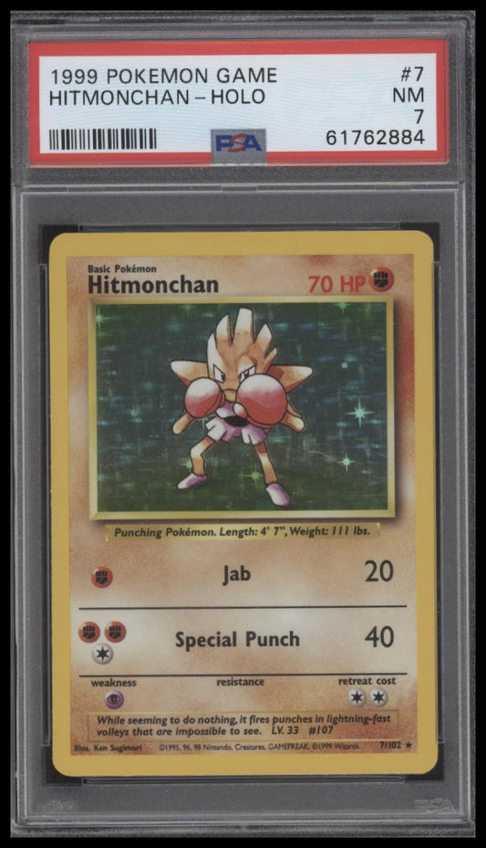 Hitmonchan-Holo 1999 Pokemon Game #7 PSA 7