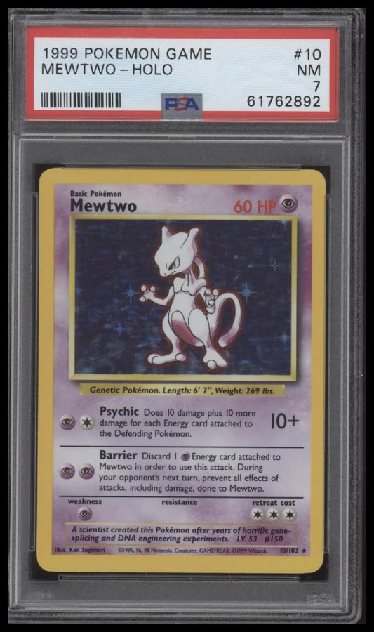 Mewtwo-Holo 1999 Pokemon Game #10 PSA 7