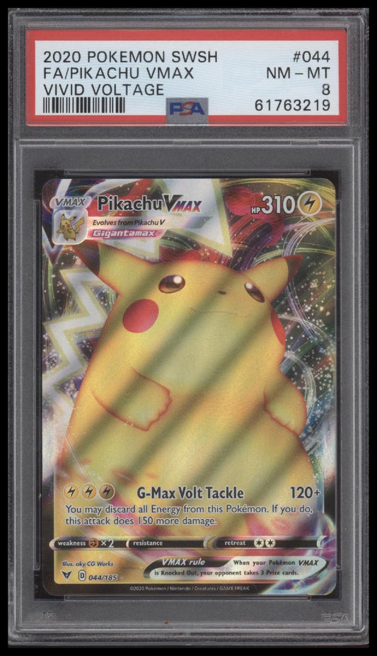 Fa/Pikachu Vmax 2020 Pokemon Sword & Shield Vivid Voltage #044 PSA 8