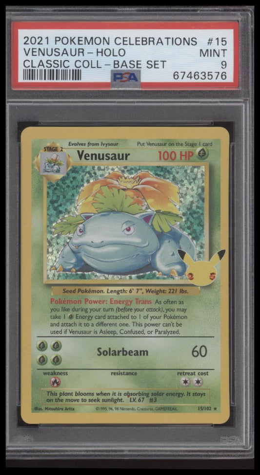 Venusaur-Holo 2021 Pokemon Celebrations Classic Collection #15 PSA 9