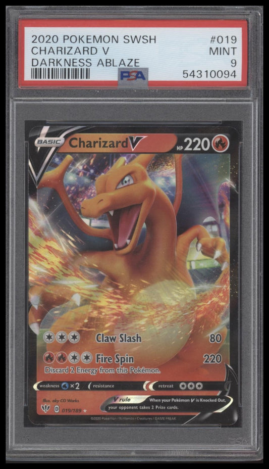 Charizard V 2020 Pokemon Sword & Shield Darkness Ablaze #019 PSA 9