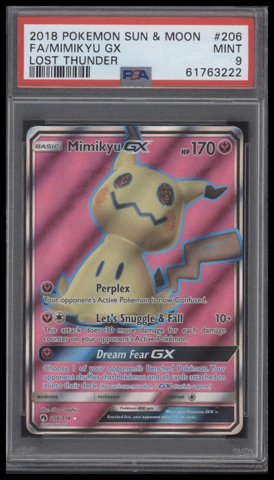 Fa/Mimikyu Gx 2018 Pokemon Sun & Moon Lost Thunder #206 Lost Thunder PSA 9