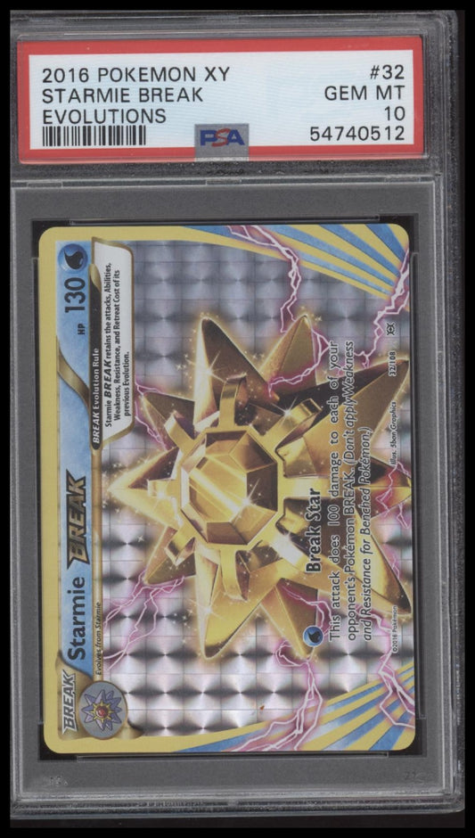 Starmie Break 2016 Pokemon Xy Evolutions #32 Evolutions PSA 10