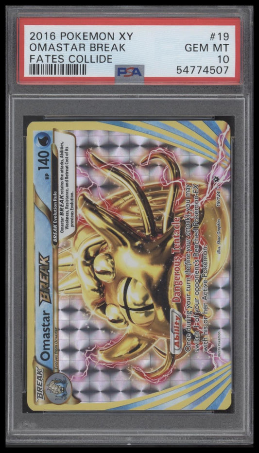Omastar Break 2016 Pokemon Xy Fates Collide #19 Fates Collide PSA 10