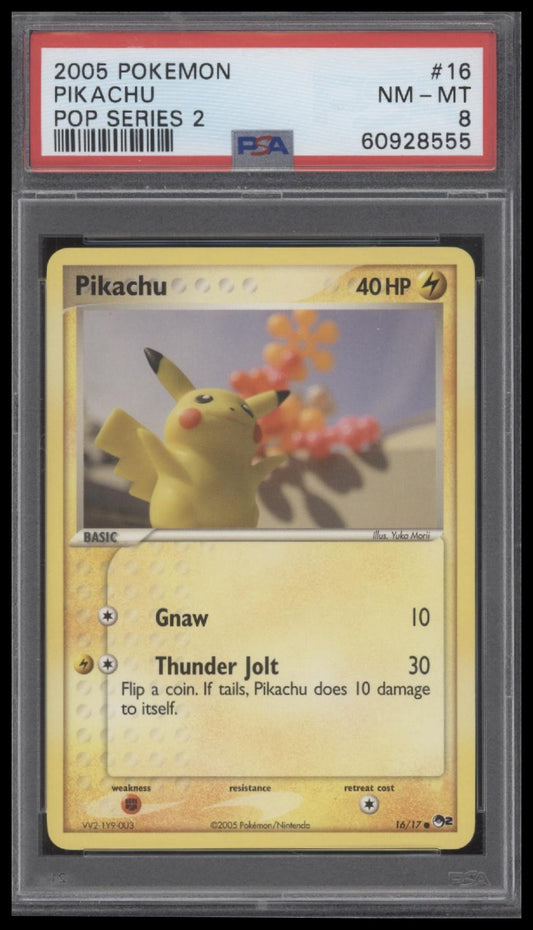 Pikachu 2005 Pokemon Pop Series 2 #16 Pop Series 2 PSA 8