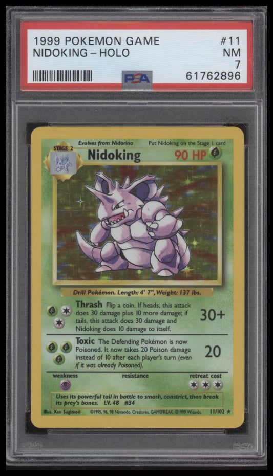 Nidoking-Holo 1999 Pokemon Game #11 PSA 7