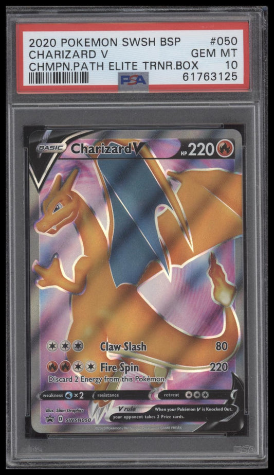 Charizard V 2020 Pokemon Swsh Black Star Promo #050 PSA 10