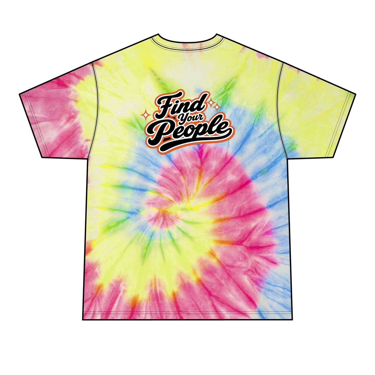 Tie-Dye T-Shirt — "Find Your People" Graphic Tee (ORB Trading Cards Logo)