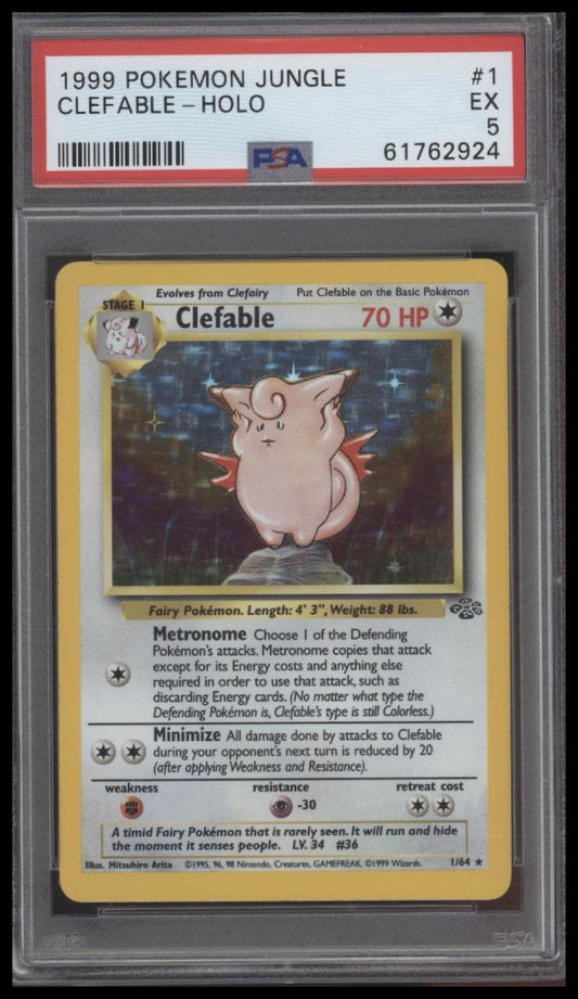 Clefable-Holo 1999 Pokemon Jungle #1 PSA 5