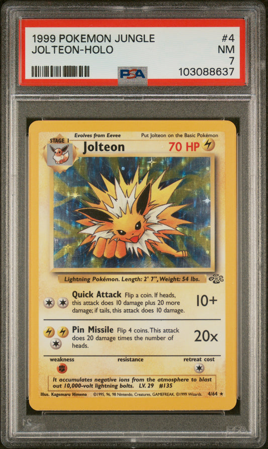 Jolteon-Holo 1999 Pokemon Jungle #4 PSA 7