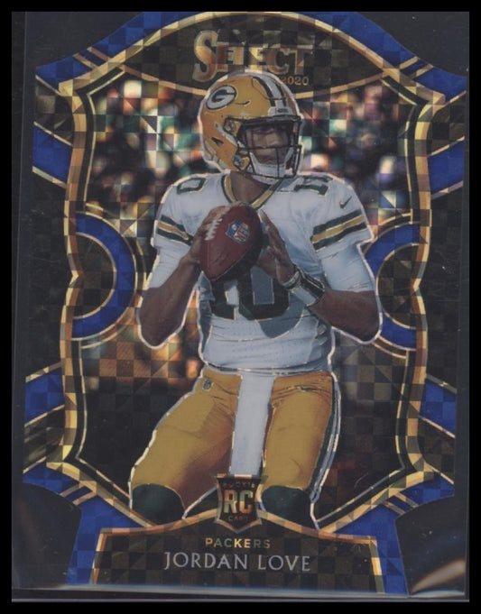 Jordan Love 2020 Panini Select #47 Blue Prizm Die Cut