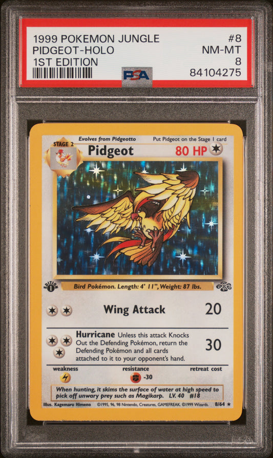 Pidgeot-Holo 1999 Pokemon Jungle #8 1st Edition PSA 8