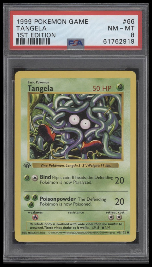 Tangela 1999 Pokemon Game #66 1st Edition PSA 8