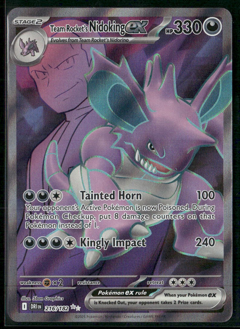 SV10: Destined Rivals #216/182 Team Rocket's Nidoking  ex - Front