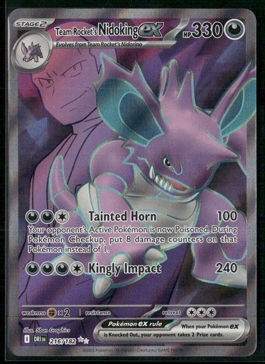 SV10: Destined Rivals #216/182 Team Rocket's Nidoking  ex - Front