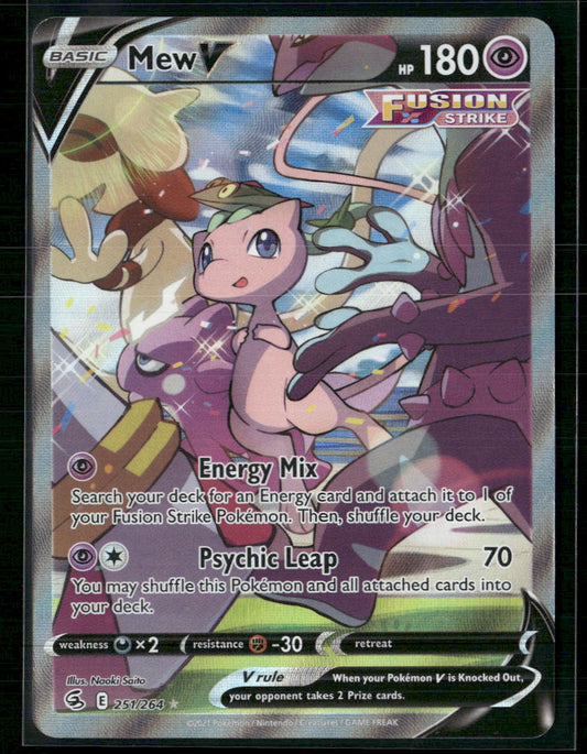 Mew V (Alternate Full Art) SWSH08: Fusion Strike #251/264 - Front