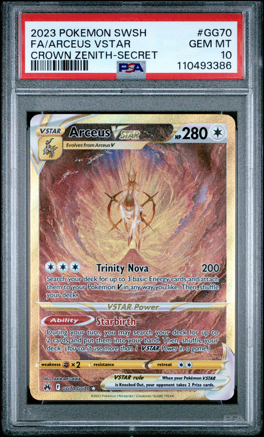 Fa/Arceus Vstar 2023 Pokemon Crown Zenith-Secret PSA 10 - Front