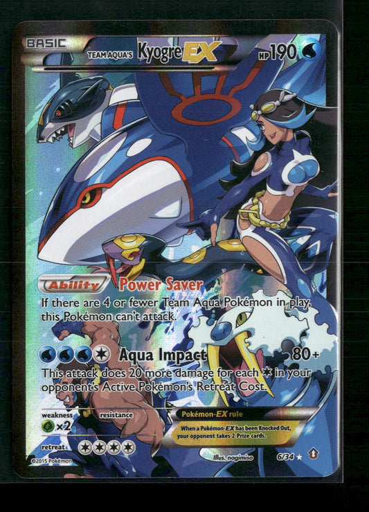Team Aqua's Kyogre EX Double Crisis #6/34 - Front