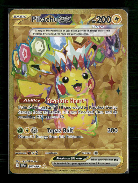 Pikachu ex SV08: Surging Sparks #247/191 - Front