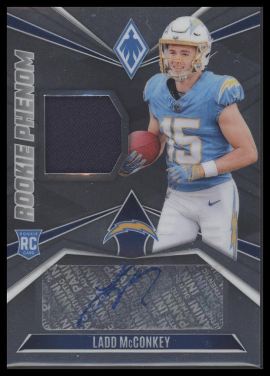 Ladd McConkey 2024 Panini Phoenix Rookie Phenoms Jersey Autographs #/99 - Front