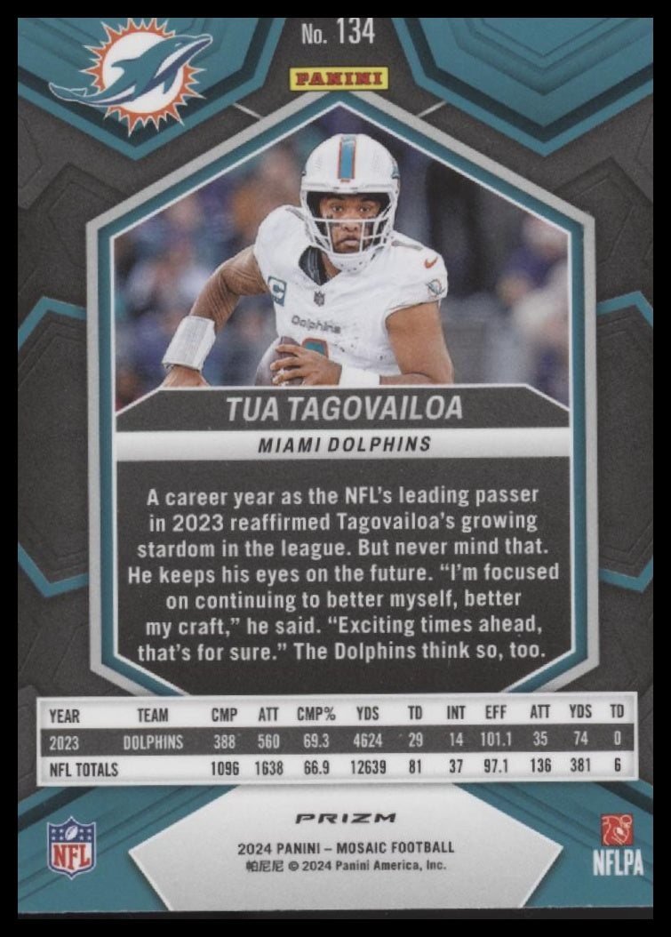 Tua Tagovailoa 2024 Panini Mosaic #134 - Back