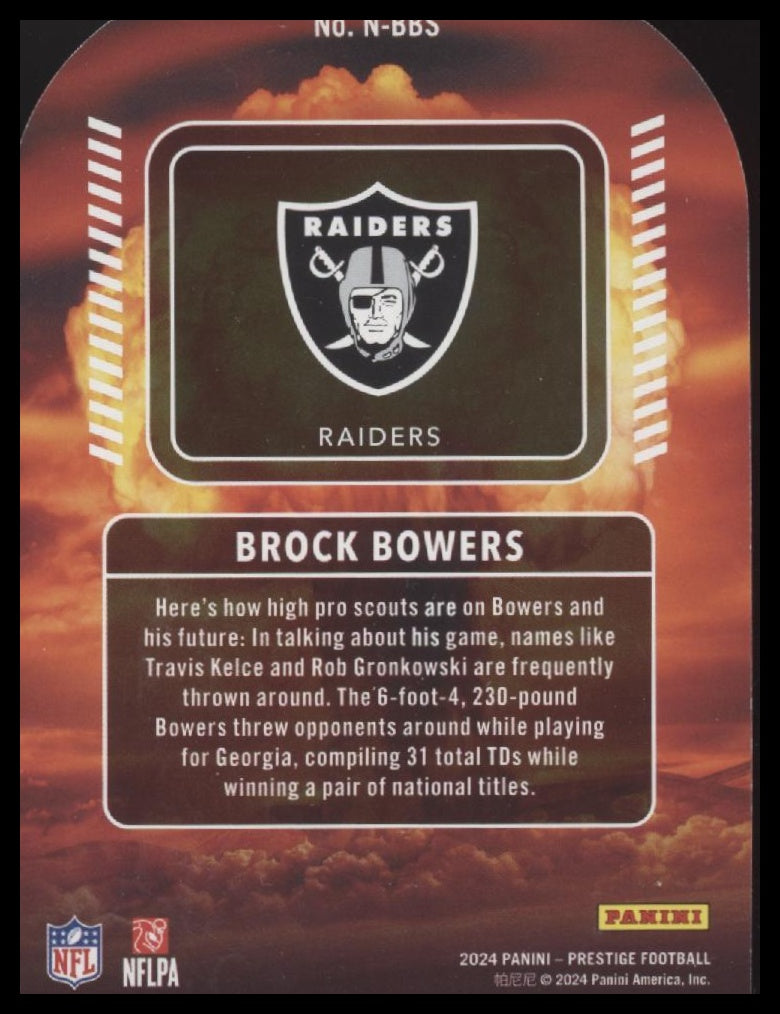 Brock Bowers 2024 Panini Prestige #N-BBS Nuclear - Back