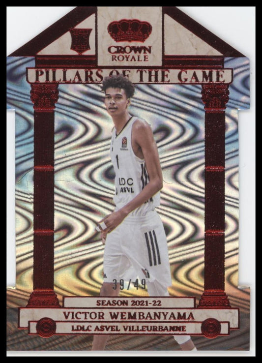 Victor Wembanyama 2023-24 Crown Royale Euroleague #14 Pillars of the Game #/49 - Front