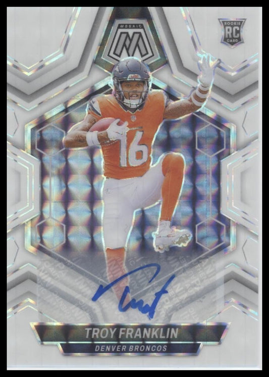 Troy Franklin 2024 Panini Mosaic #378 White Sparkle - Front