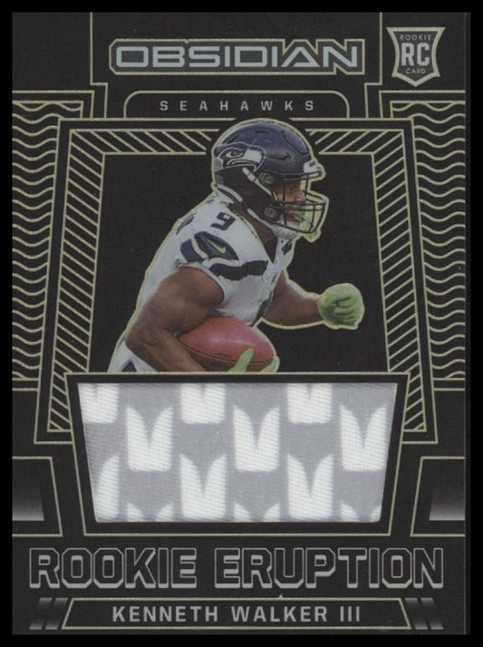 Kenneth Walker III 2022 Obsidian Rookie Eruption Electric Etch Yellow #/25 - Front