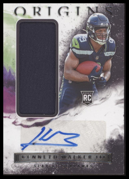 Kenneth Walker III 2022 Panini Origins #RAU-KWA Rookie Autographs - Front