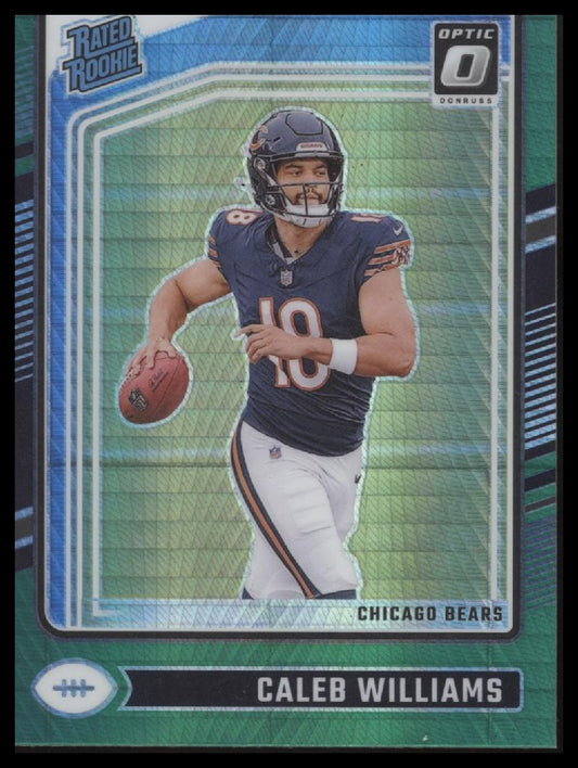 Caleb Williams 2024 Donruss Optic #201 Green Hyper - Front