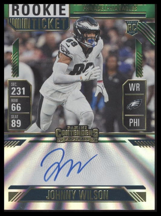 Johnny Wilson 2024 Panini Contenders Rookie Ticket Green - Front