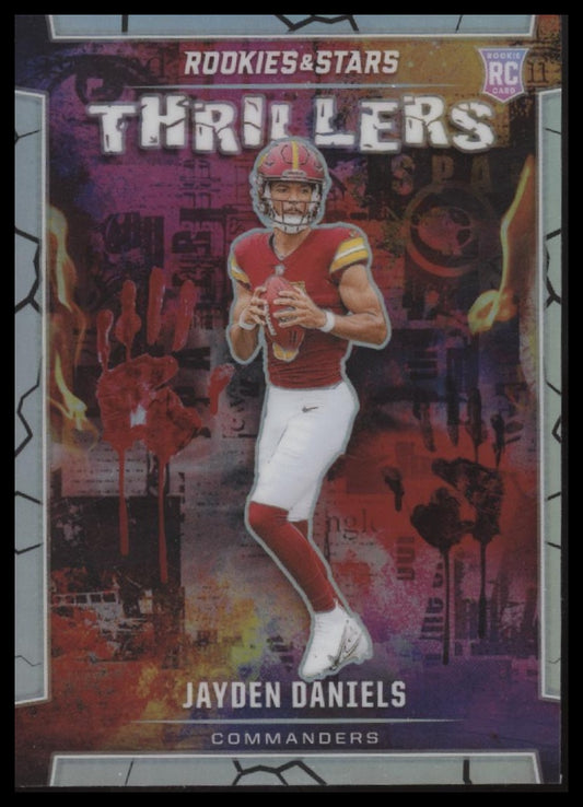 Jayden Daniels 2024 Panini Rookies & Stars #T-JDS Thrillers Silver - Front