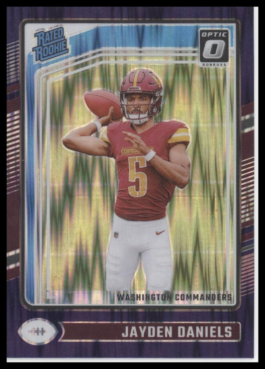Jayden Daniels 2024 Donruss Optic #248 Purple Shock - Front