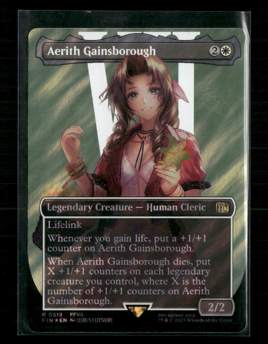 Aerith Gainsborough (Borderless) (Surge Foil) FINAL FANTASY #519 - Front