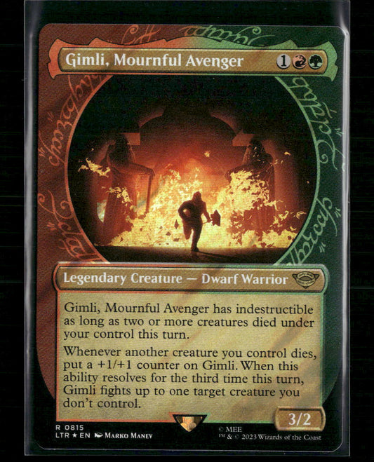 Gimli, Mournful Avenger (Showcase) (Surge foil) - Front