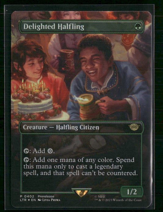 Delighted Halfling (Borderless) Tales of Middle-earth #402 Foil - Front