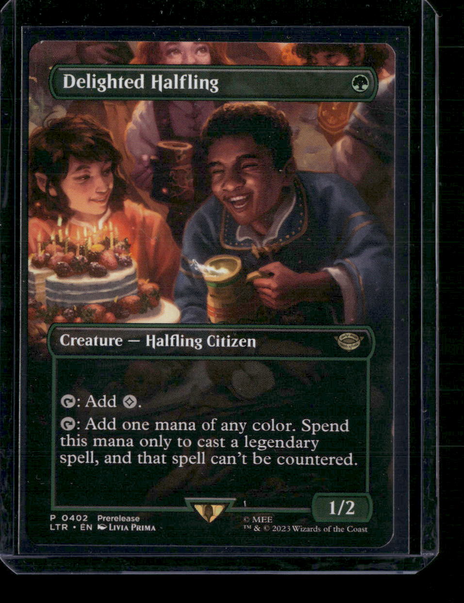 Delighted Halfling (Borderless) Tales of Middle-earth #402 - Front