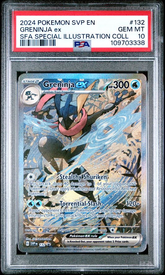 Greninja Ex 2024 Pokemon Black Star Promo #132 Special Illustration Coll PSA 10 - Front