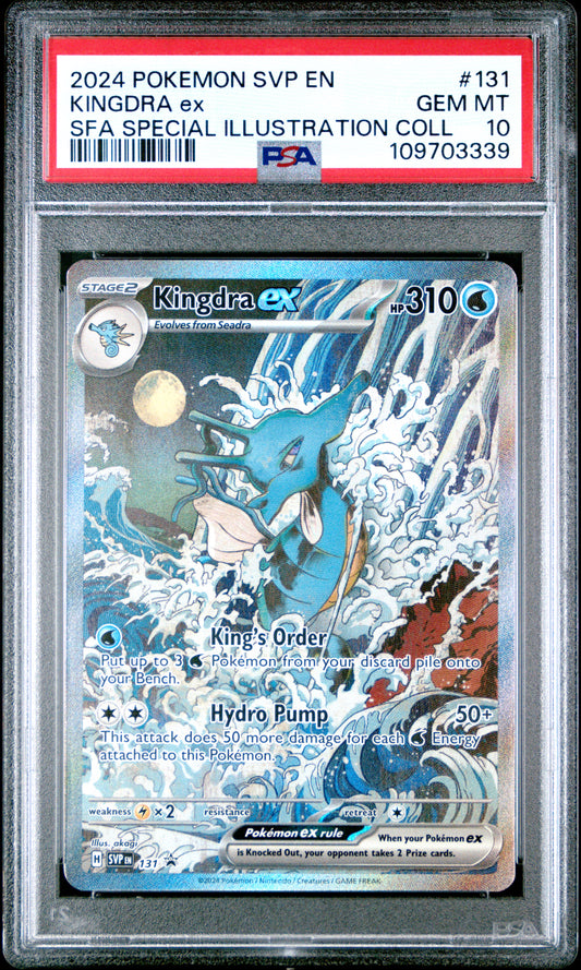 Kingdra Ex 2024 Pokemon Black Star Promo #131 Special Illustration Coll PSA 10 - Front