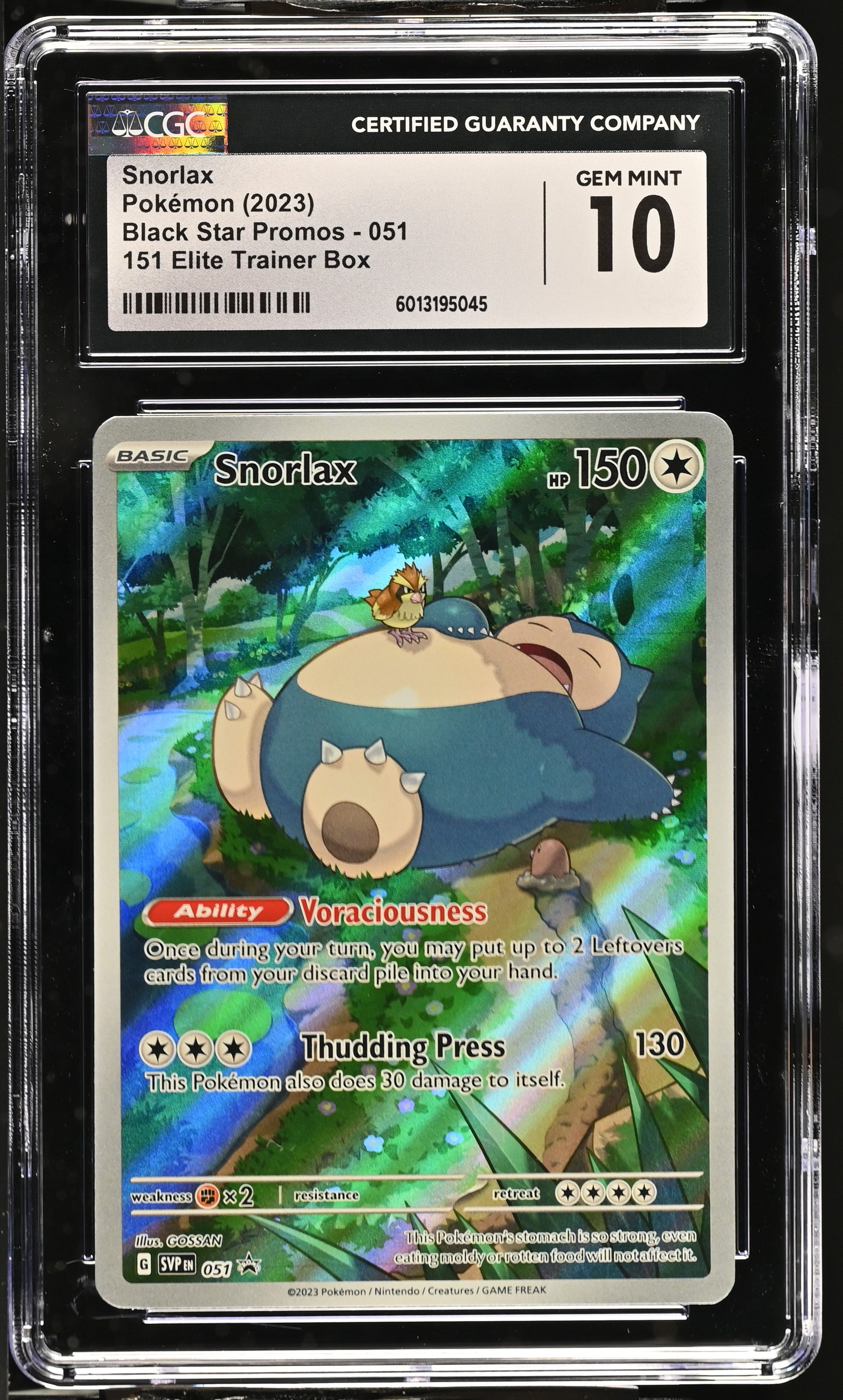 Snorlax 2023 Black Star Promos #051 CGC 10 - Front
