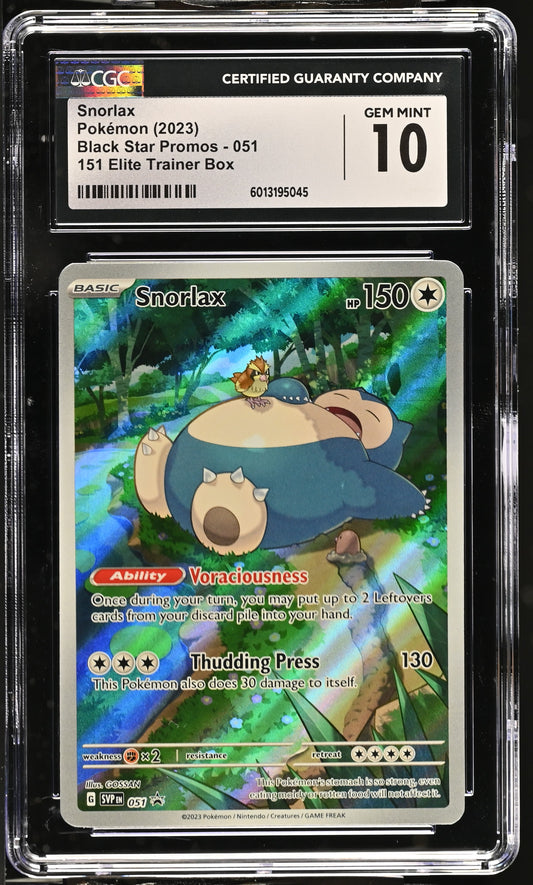Snorlax 2023 Black Star Promos #051 CGC 10 - Front