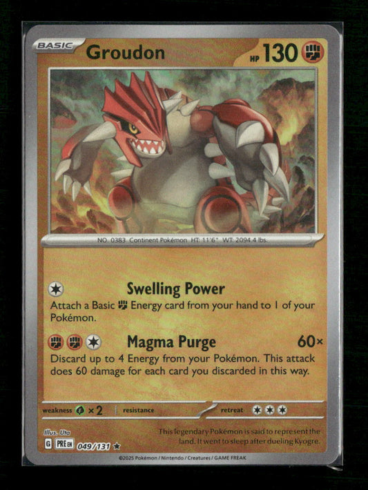 Groudon (Master Ball Pattern) SV: Prismatic Evolutions #049/131 - Front
