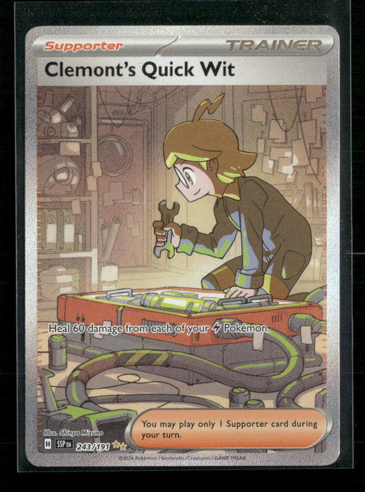 Clemont's Quick Wit SV08: Surging Sparks #243/191 - Front