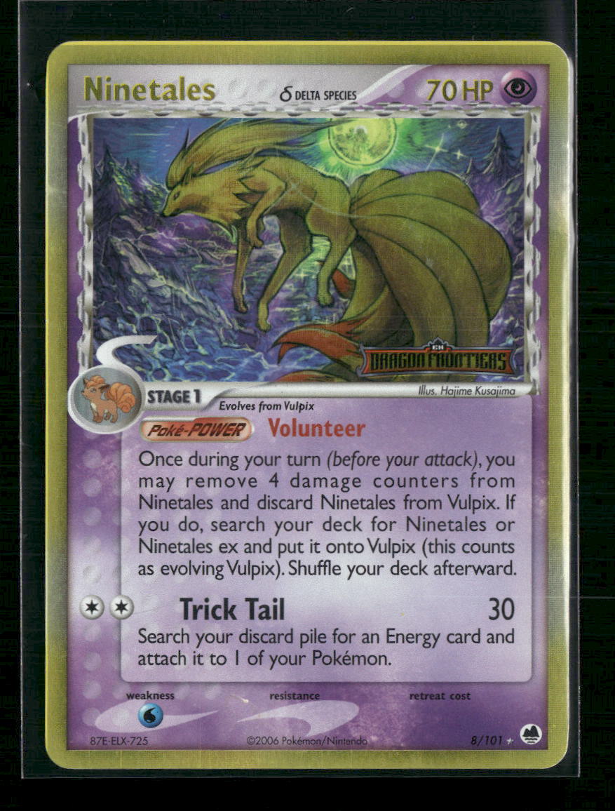 Dragon Frontiers #8/101 Ninetales (Delta Species) Reverse Holo - Front