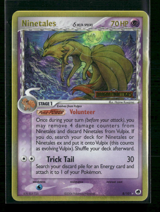 Dragon Frontiers #8/101 Ninetales (Delta Species) Reverse Holo - Front