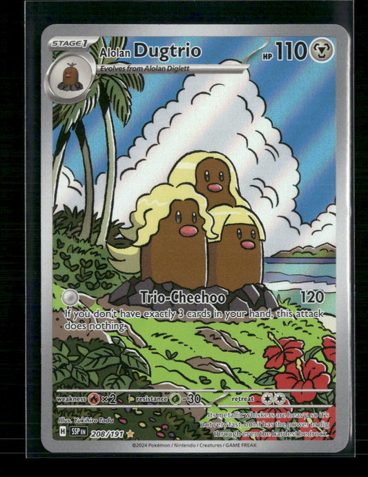 Alolan Dugtrio SV08: Surging Sparks #208/191 - Front